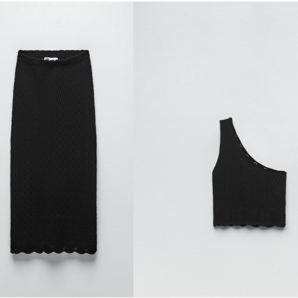 Black Crochet Midi Skirt & Matching Top